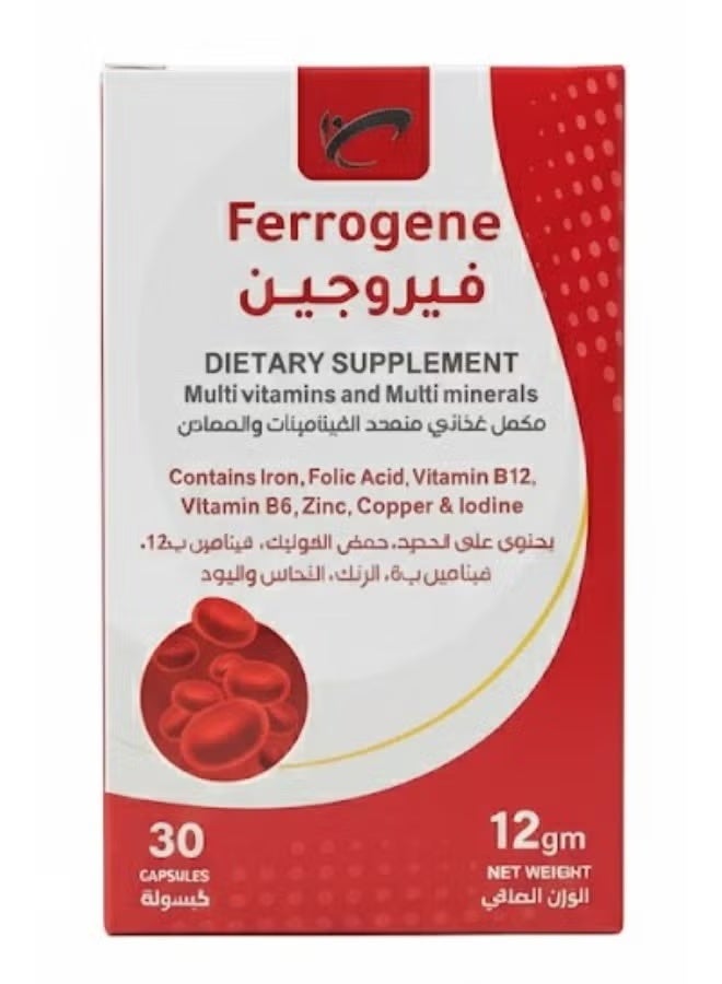 فيروجين مكمل غذائي متعدد الفيتامينات والمعادن 30 كبسولة